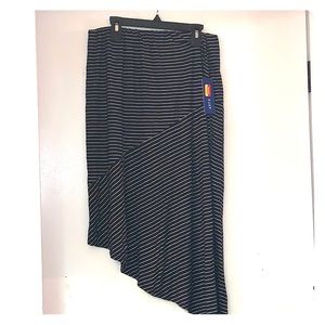 Asymmetrical striped skirt